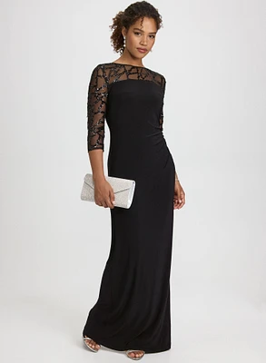 Sequined Jersey Dress