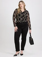 Blouse boutonnée à pois