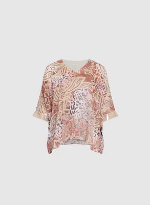 Blouse paisley à encolure en V