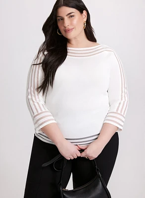 Joseph Ribkoff - Sheer Stripes Sweater