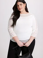 Joseph Ribkoff - Sheer Stripes Sweater