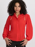 Blouse à pampilles métalliques