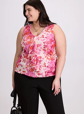 Floral Flounce Front Top