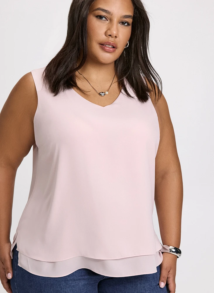 Sleeveless V-Neck Blouse