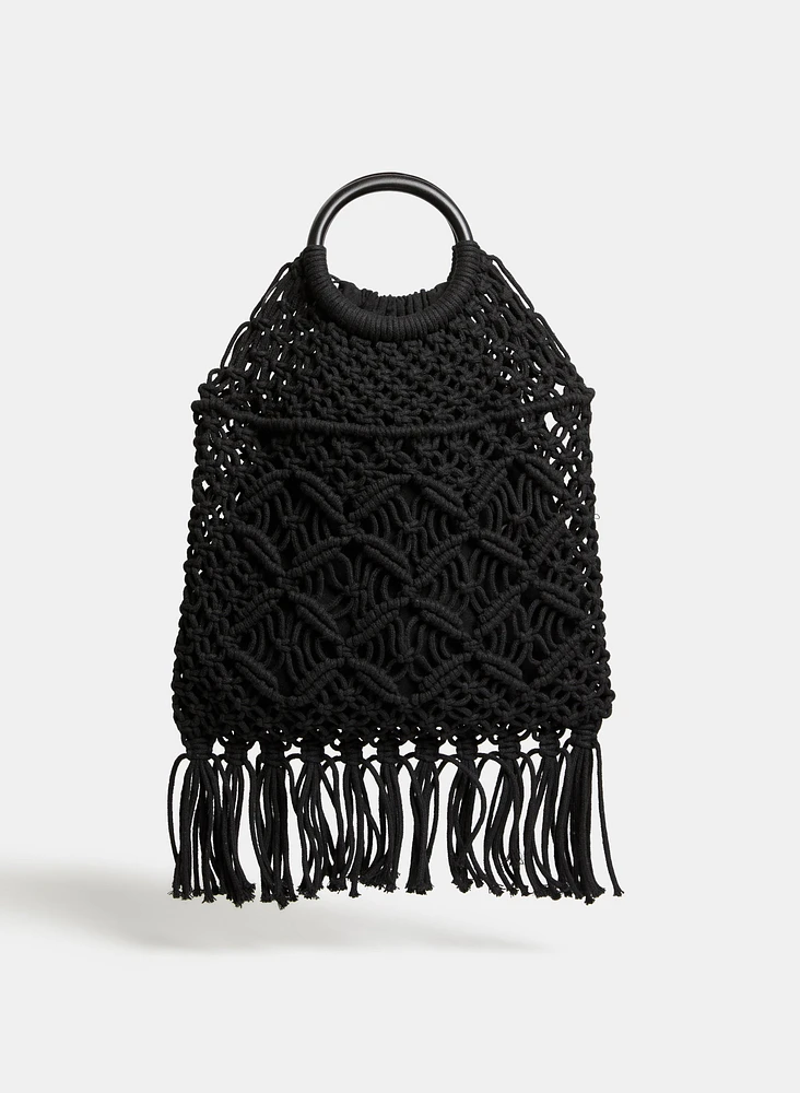 Fringed Macramé Bag