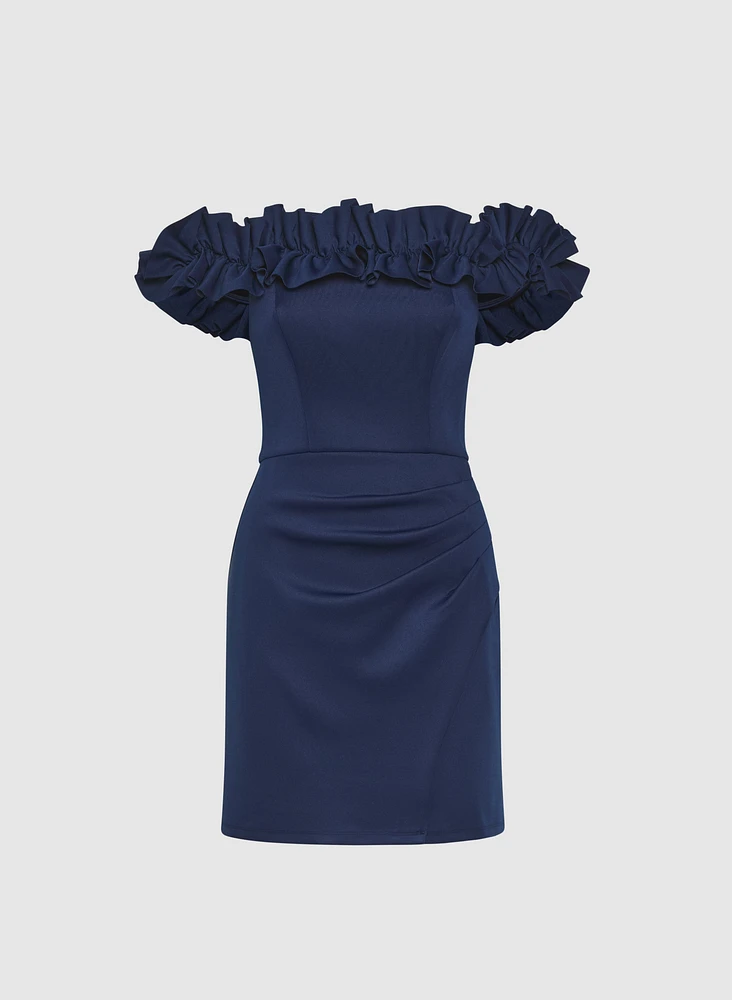 Ruffled Off-The-Shoulder Dress