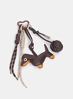 Dachshund Vegan Leather Charm Keychain