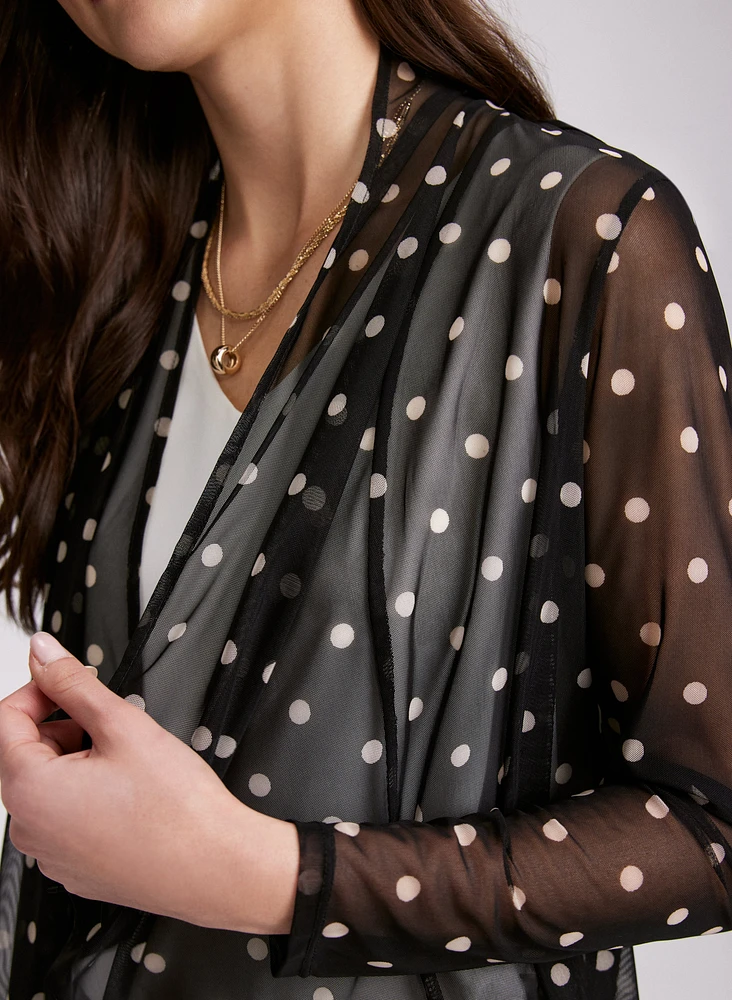 Sheer Polka Dot Cardigan