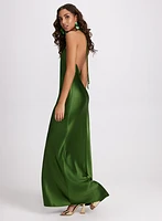 Satin Halter Neck Dress