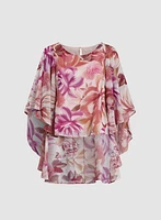 Blouse fleurie à manches évasées