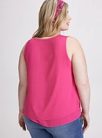 Blouse sans manches à effet superpos