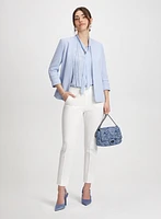 Blouse à plis avec ruban nouer