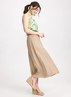 Satin Drawstring Waist Skirt