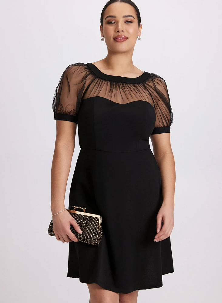 Sheer Trim Dress