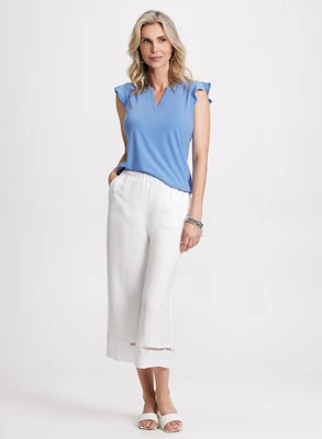 Ruffled Cap Sleeve T-Shirt