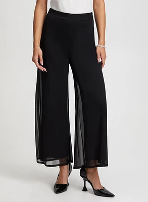 Pantalon Olivia large en chiffon transparent