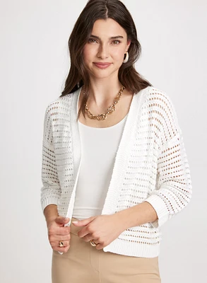 Cardigan court en maille ouverte