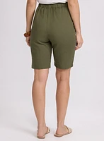 Linen-Blend Bermuda Shorts