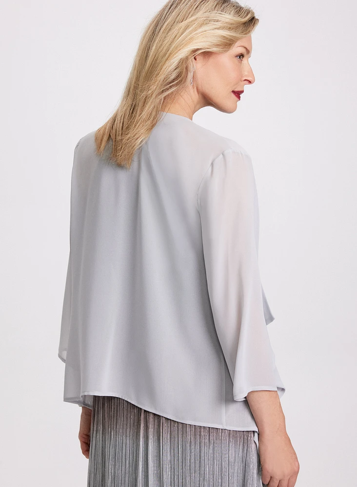 Asymmetric Open-Front Layering Top