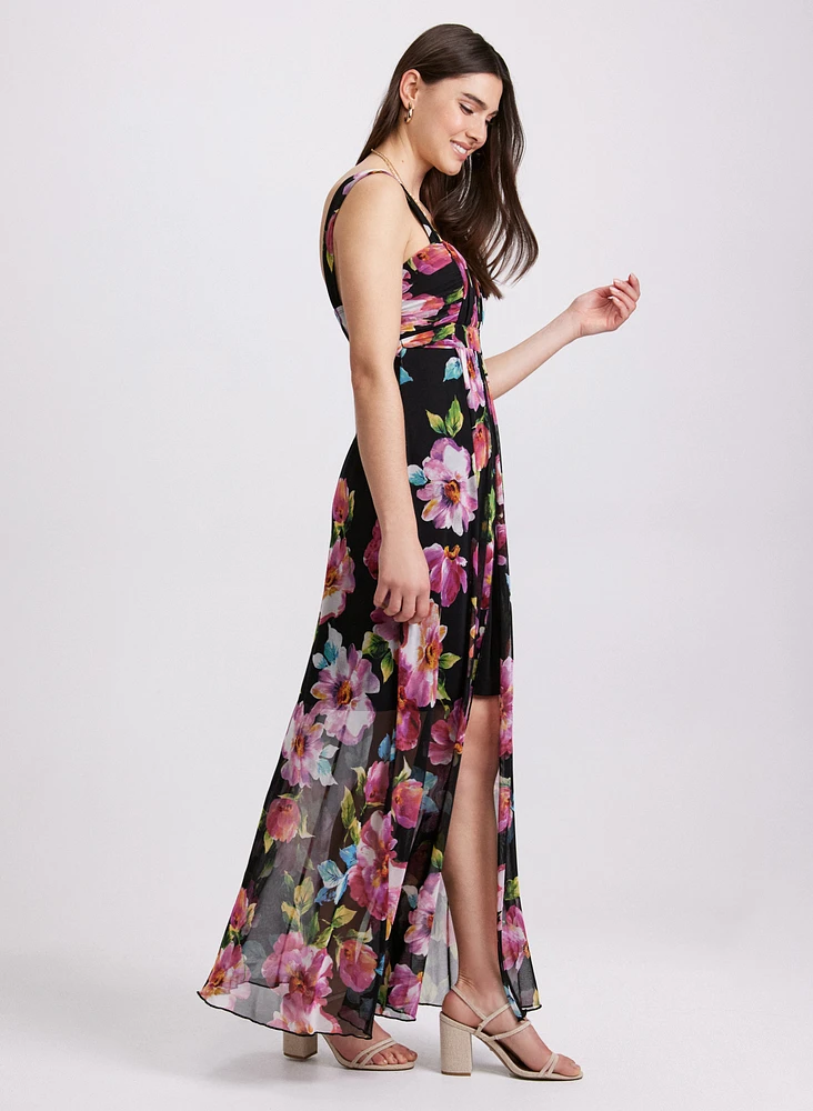 Robe maxi à motif floral