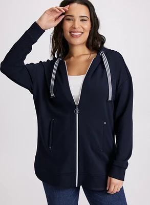 Zip Front Hooded Top