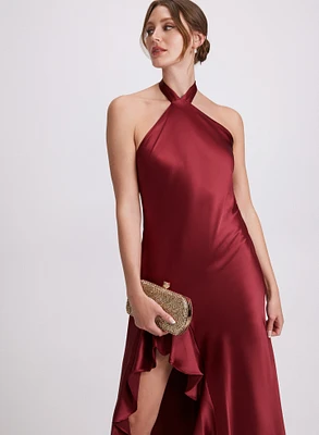 Satin Halter Neck Dress