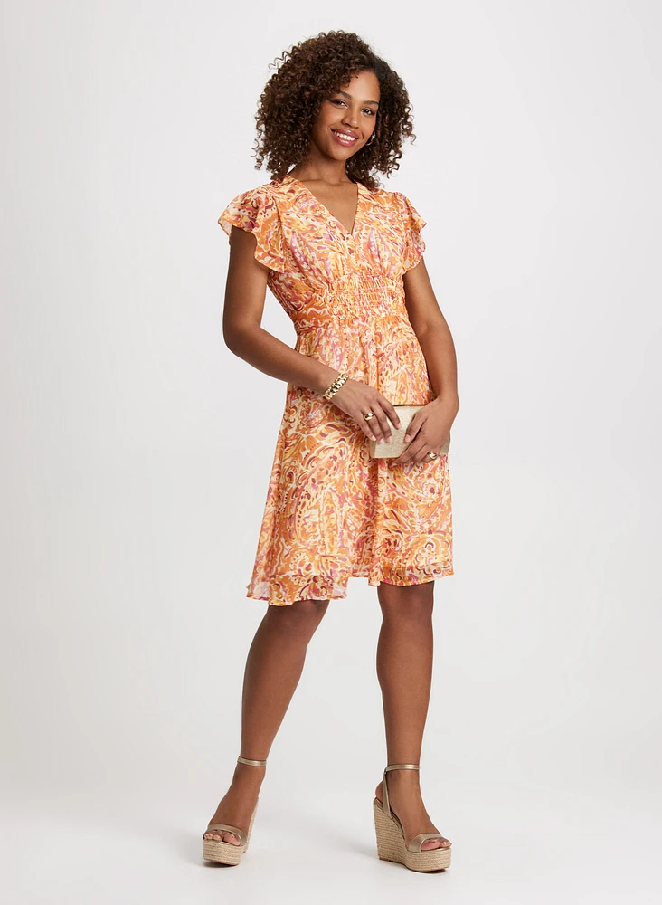 Floral Dress with Back Bow