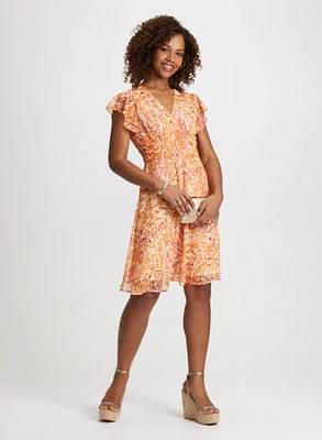Floral Dress with Back Bow