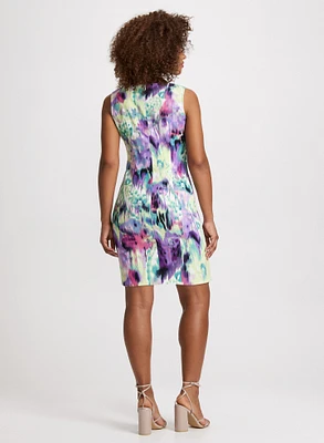 Abstract Floral Sheath Dress