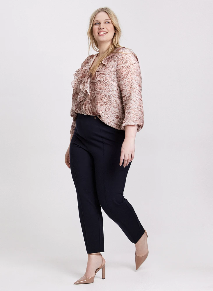 Snake Print Chiffon Blouse