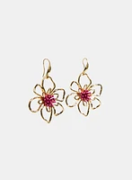 Beaded Floral Drop Earrings