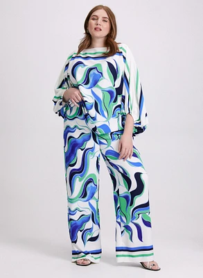 Joseph Ribkoff - Abstract Wide-Leg Pants