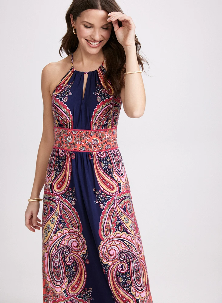 Paisley Placement Print Dress