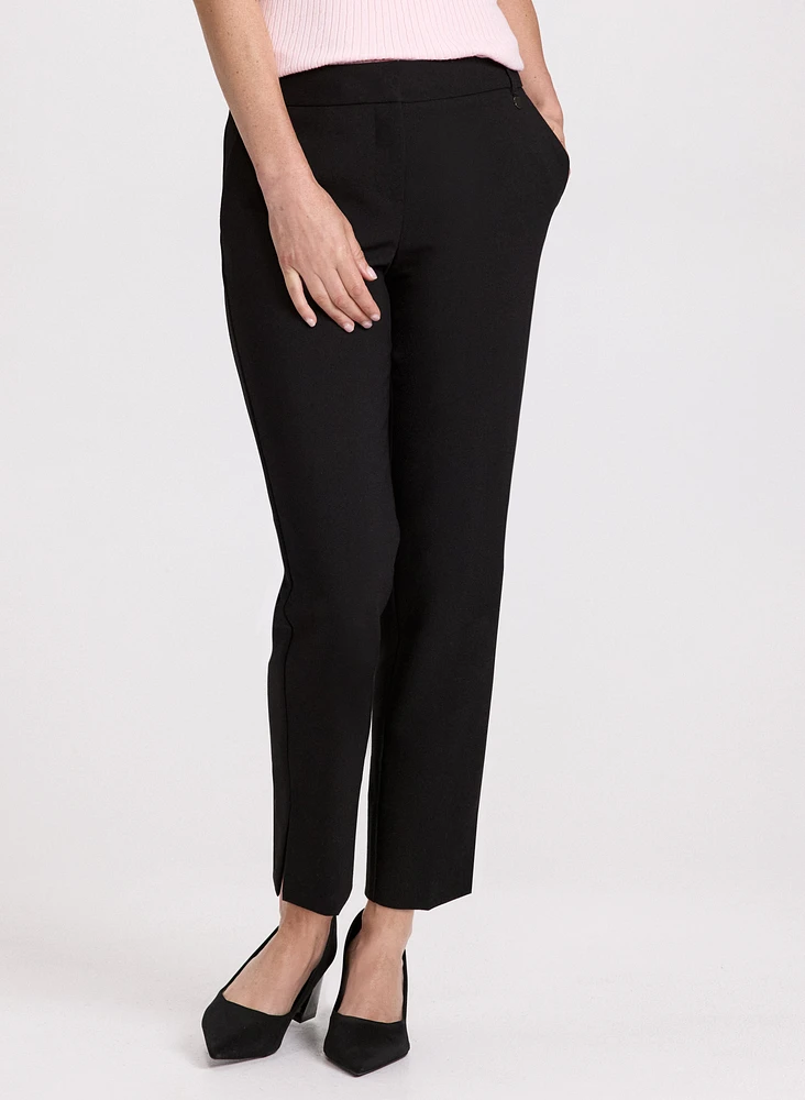 Emma Slit Hem Slim-Leg Pants – Short