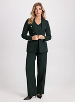 Faux Double-Breasted Jacket & Olivia Wide-Leg Pants