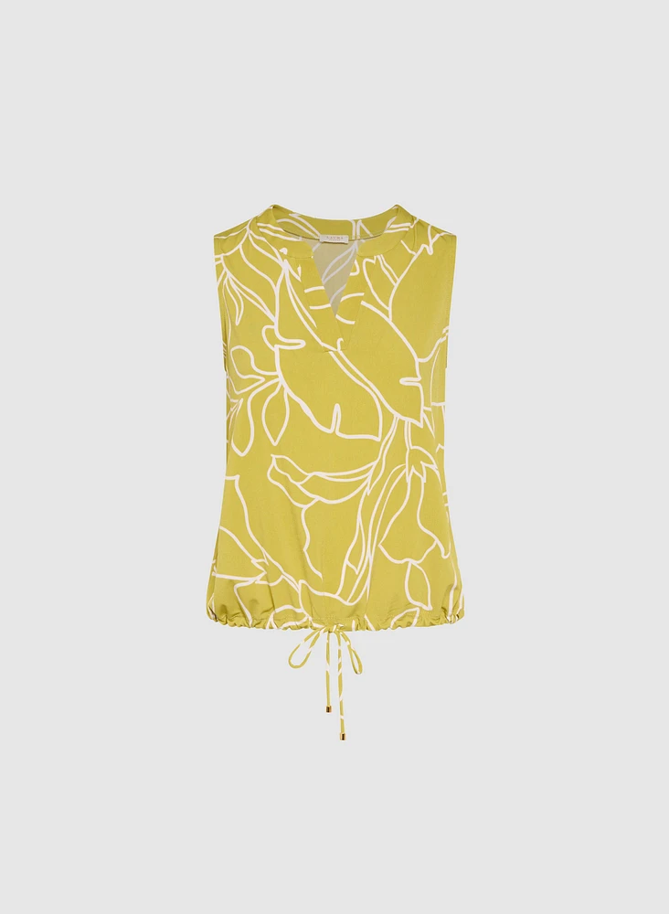Sketch Leaf Print Top
