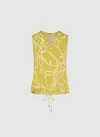 Sketch Leaf Print Top