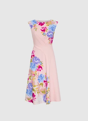 Floral Placement Print Dress