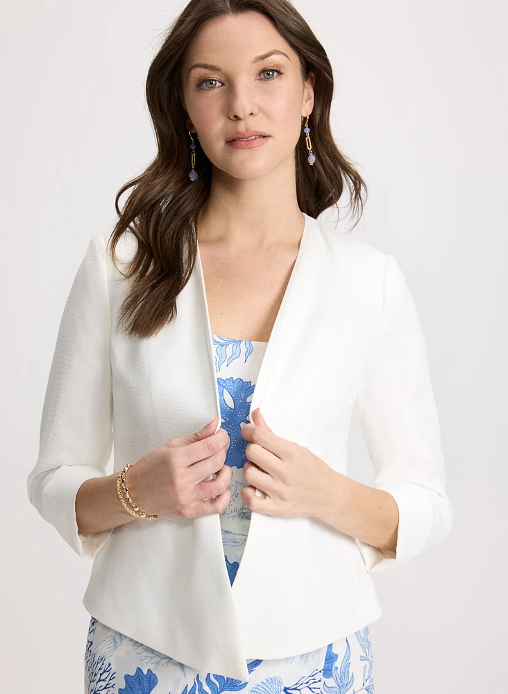 Cropped Open-Front Jacket