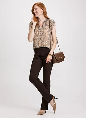 Paisley Print Cap Sleeve Blouse