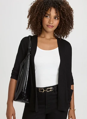 Short Open Front Cardigan