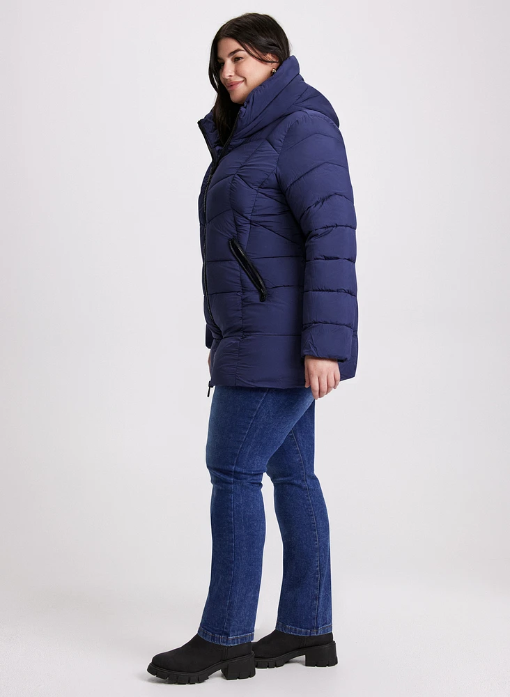 Manteau bouffant en matières recyclées