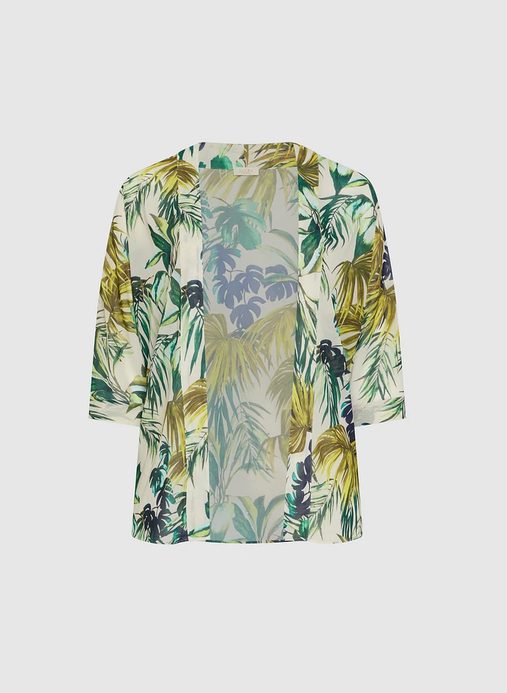 Veste en chiffon à motif tropical