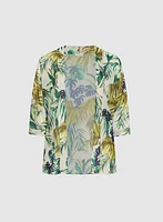 Veste en chiffon à motif tropical