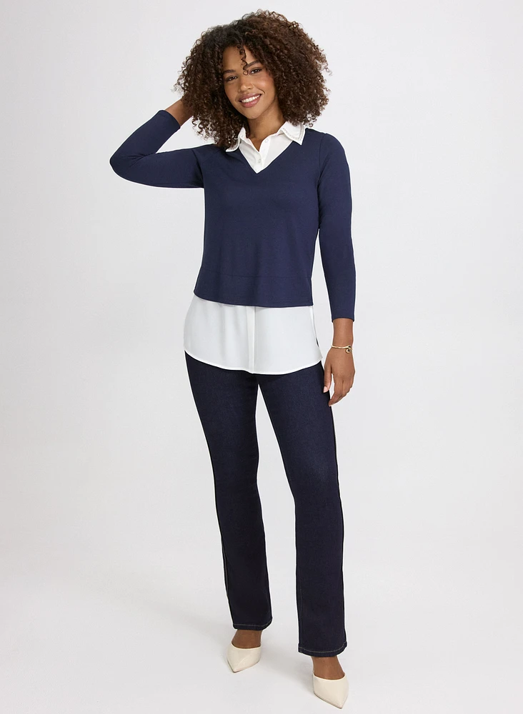 Embellished Illusion Blouse