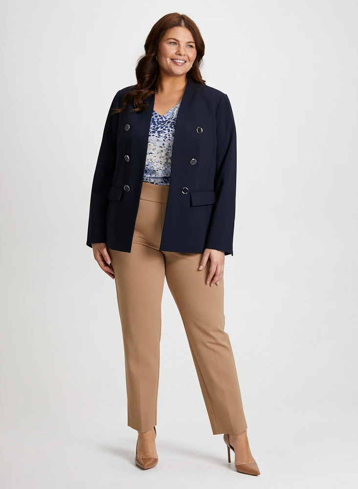 Contrast Button Blazer