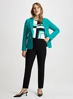 Decorative Button Blazer & Slim Leg Pants