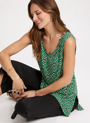 Sleeveless Geometric Print Top