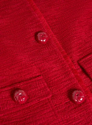 Button Detail Bouclé Jacket