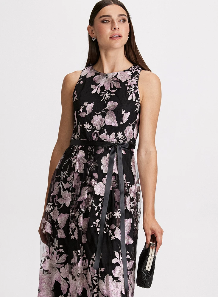 Robe midi à motif floral